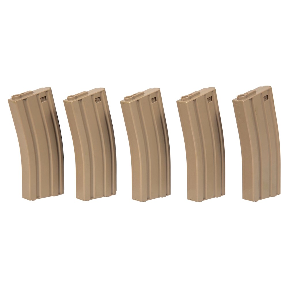 SPECNA ARMS 5X MID-CAP MAGAZINES SET 140 ROUNDS FOR M4/M16 SERIES TAN (SPE-05-025501)