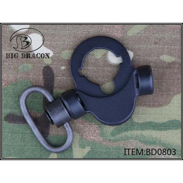 BIG DRAGON M4 STOCK MOUNT WITH DOUBLE MOUNT FOR QD SLING SWIVEL BLACK (BD-0803)