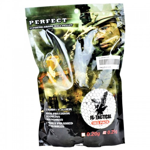 JS-TACTICAL PRECISION BALL PELLETS 0,25g WHITE (JS-BBPERF 0.25)