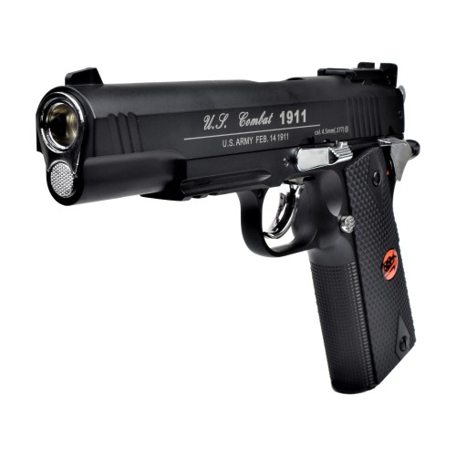 BRUNI CO2 4,5MM PISTOL U S  COMBAT 1911 FULL METAL BLACK (BR-601MB)