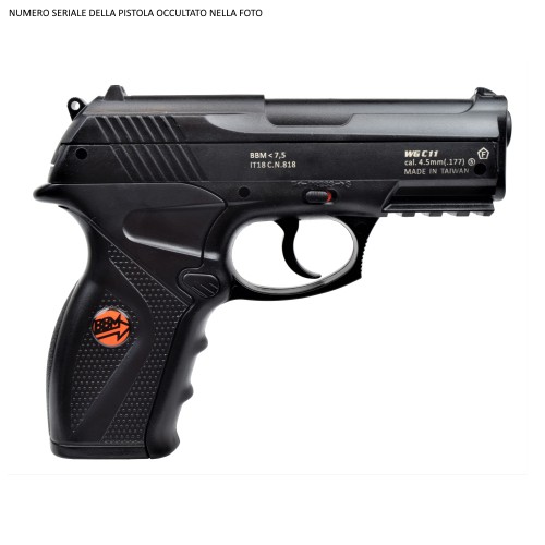 PISTOLA CO2 CAL 4,5 1911 US COMBAT FULL METAL BLACK BRUNI (BR-601MB)