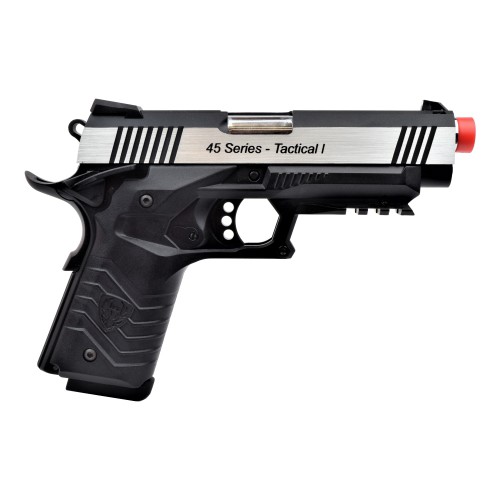 HFC GAS PISTOL HG-171 TACTICAL 1911 SILVER/BLACK (HG 171S)