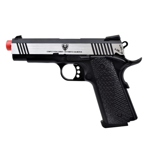 HFC GAS PISTOL HG-171 TACTICAL 1911 SILVER/BLACK (HG 171S)