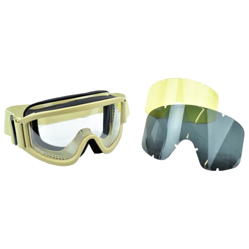 ROYAL GOGGLE TAN WITH 3 LENSES (YH363T)