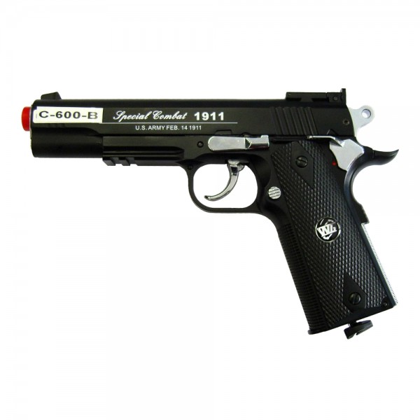 WINGUN CO2 PISTOL SEMI-BLOWBACK BLACK (C 600B)