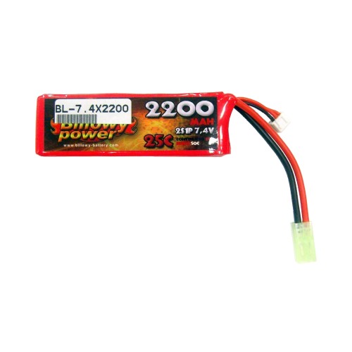 BILLOWY POWER LI-PO BATTERY 7.4V X 2200MAH 25C (BL-7.4X2200)
